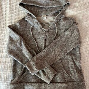 Forever 21 Hooded Sweatshirt Small Heather Gray